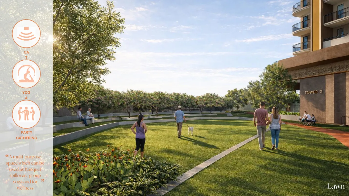 Landscaped lawns